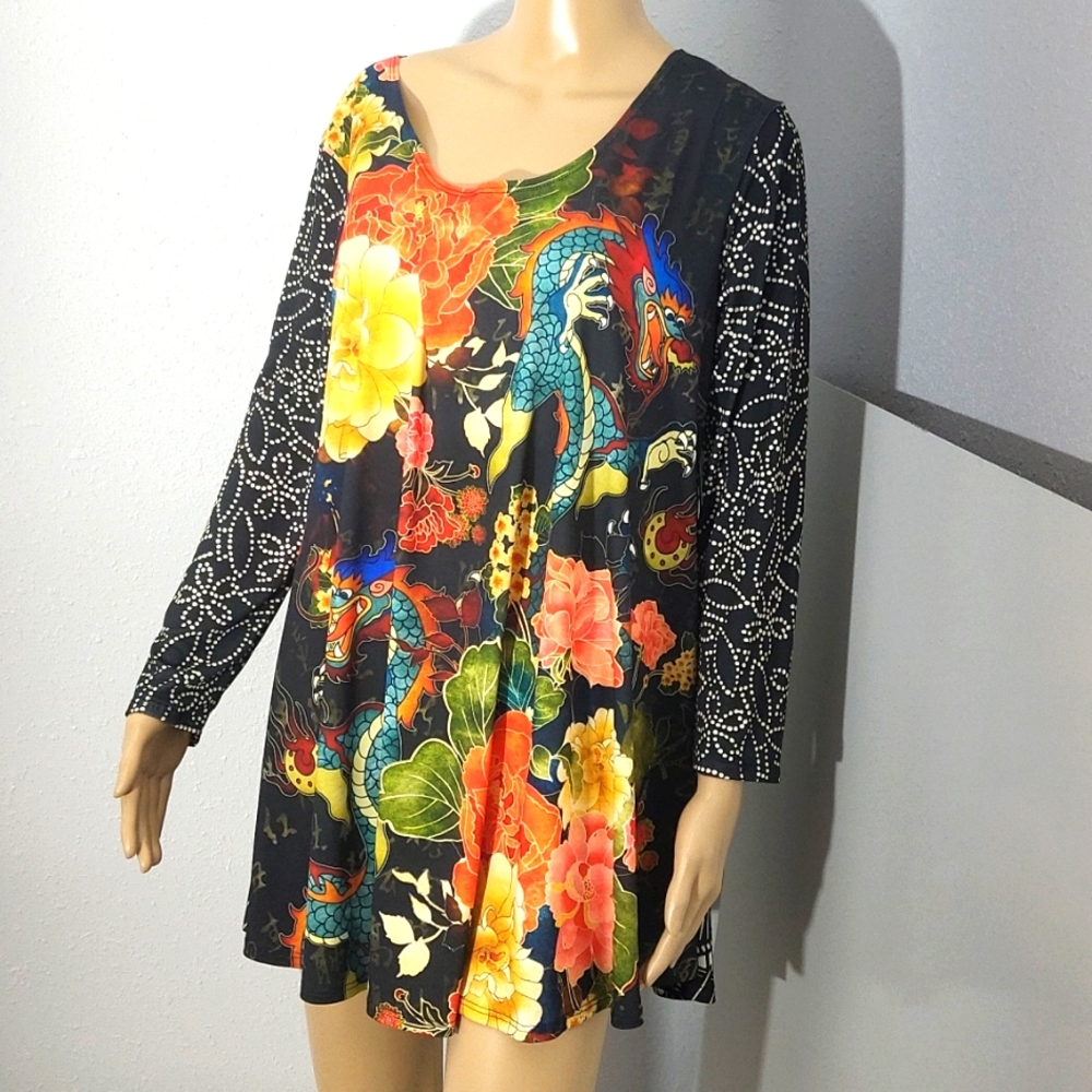 COPY - Amma trapeze top size XL dragon print